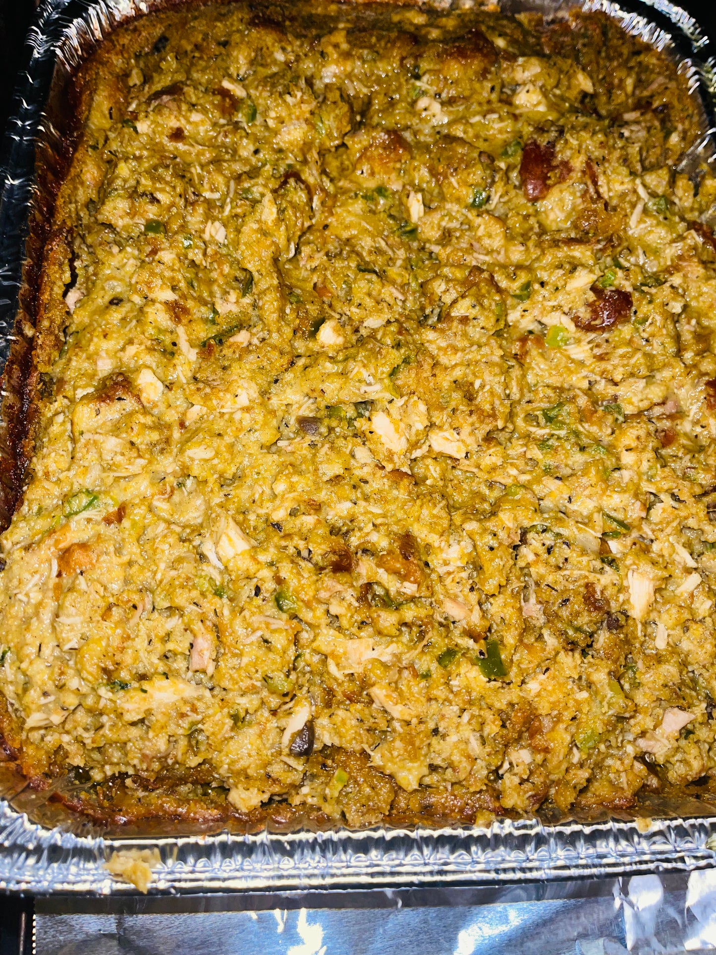 Southern Style Cornbread Dressing w/Ground Turkey